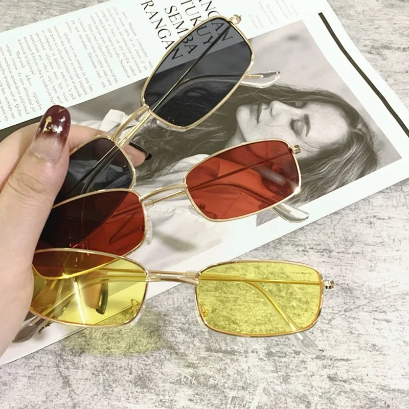 Glasses for Women Fashion Vintage Metal Cat Eye Sunglasses Korea Style Retro UV400 Female Sun Glasses 2025 Summer Street Eyewear