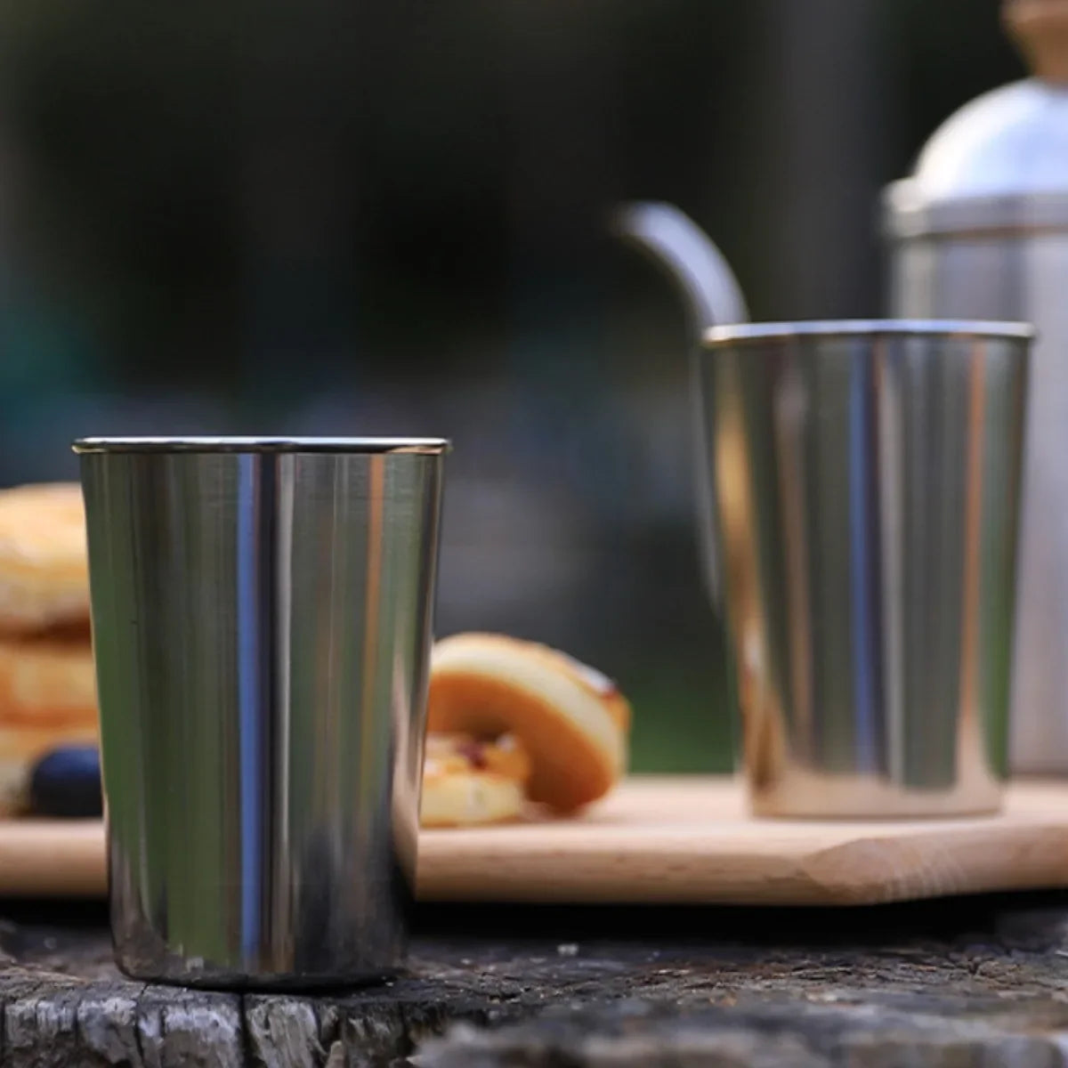 4PCS Stainless Steel Camping Cups 30/70/170ml Portable Travel Mug for Coffee Baijiu Whiskey Outdoor Hiking Barware Nestable
