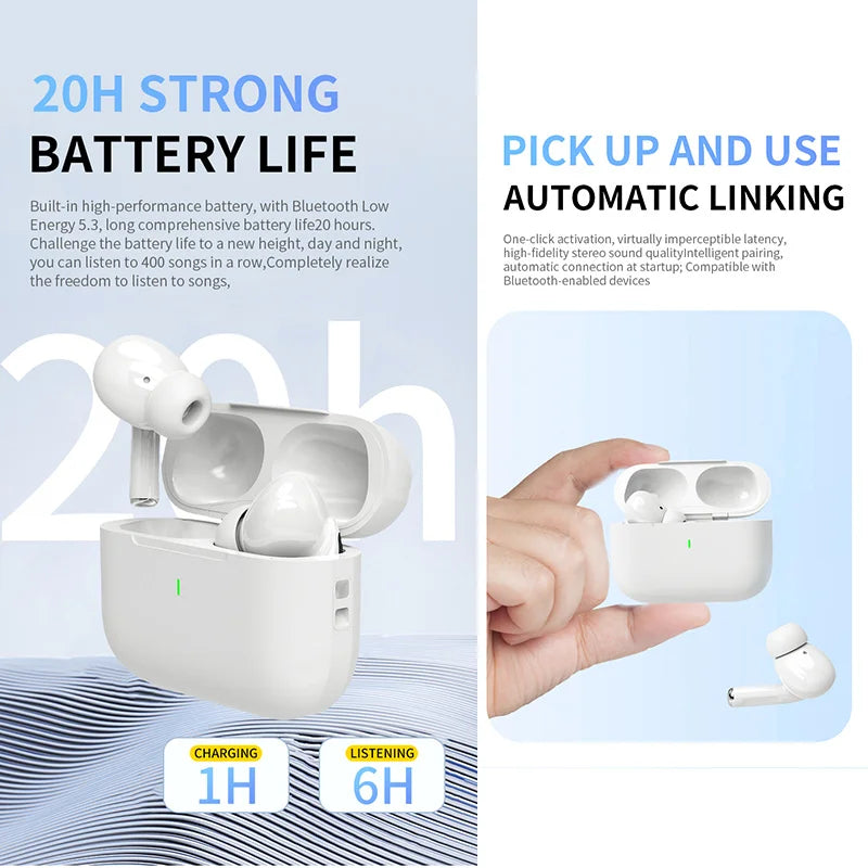 2026 Air Pro Wireless Bluetooth Earphones TWS Headset HiFi Earbuds Noise Reduction Headphones Waterproof For IPHONE Android